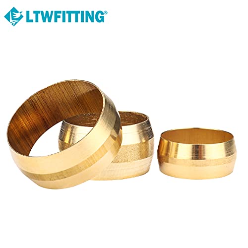 Ltwfitting Assortment Kit 5/8 3/4 7/8 Inch Od Compression Sleeves Ferrules, Brass Compression Fittings(Pack Of 150) #TOP1