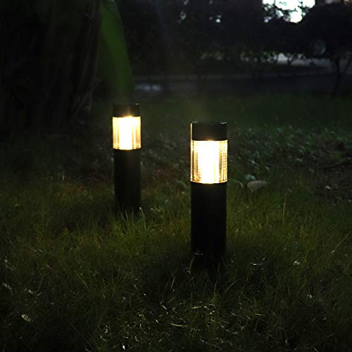 Kemeco KS205 4 Pack LED Solar Pathway Lights Outdoor Solar Bollard Light Solar Garden Lights Solar Landscape Lighting for Lawn Pathway Walkway Driveway Yard