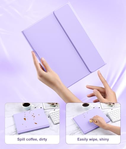 Image of Harvopu Compatible for iPad 11th 10th Generation Case with Keyboard, Folio Cover with Pencil Holder, Multi-Touch Trackpad, 7 Color Backlit, Detachable Keyboard for iPad (A16) 11th /10th Gen (Purple)