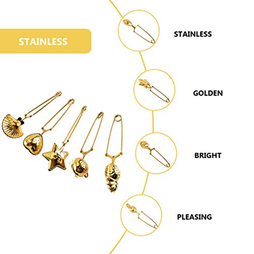 Yardwe 5Pcs Aço Inoxidável Filtros de Chá De Malha Bola Infusor de Chá Coração Estrela de Ouro Chá C