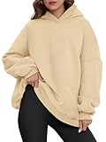 ATHMILE Fall Outfits for Women 2023 Yellow Hoodies Oversized Sweatshirt Sweaters Fleece Lined Plus Size Y2K Long Sleeve Tops Casual Fashion