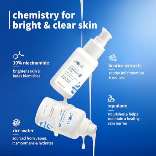 Image of Plum Skin Clarity Duo | 10% Niacinamide Serum 15ml + Black Rice & Niacinamide-TXA 10% Night Clarity Jelly Serum 25g | Reduces Dark Spots, Acne Marks & Brightens Skin