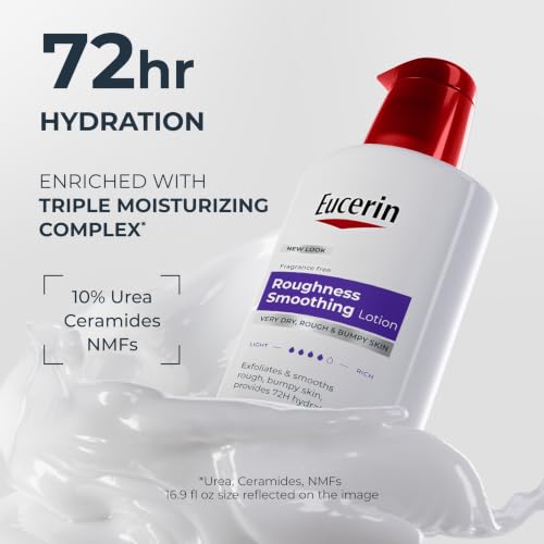 Image of Eucerin Roughness Smoothing Body Lotion for Dry, Rough Skin, Urea Enriched Body Moisturizer, 16.9 FL OZ Pump Bottle