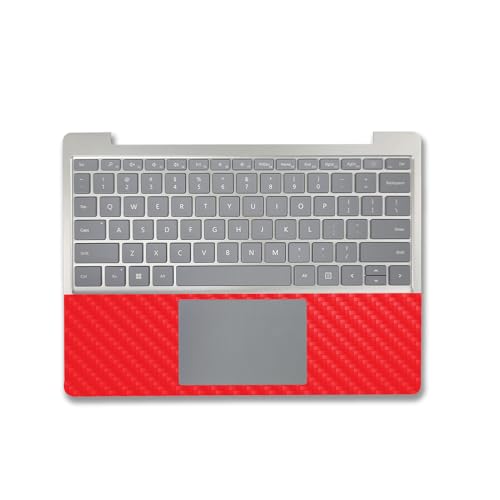 Image of MightySkins Carbon Fiber Skin Compatible with Microsoft Surface Laptop Go 3 (2023) Full Wrap Kit - Solid Red | Protective, Durable Textured Carbon Fiber Finish | Made in The USA