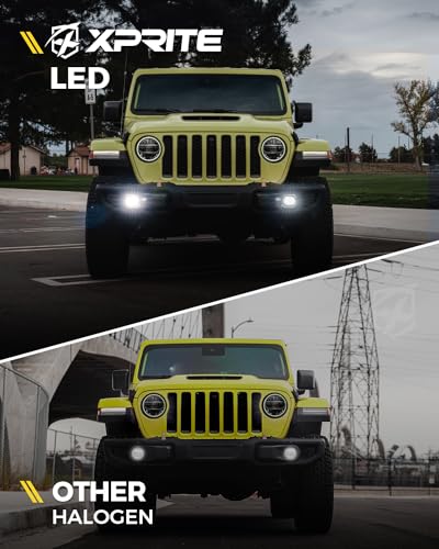 Image of 300% Bright 60W LED Fog Lights 6500K Compatible with 18+ Jeep JL JT, White