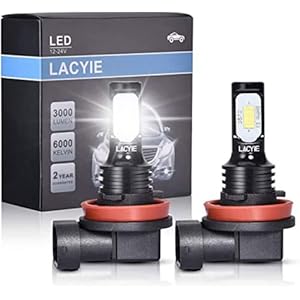 Lacyie H8/H9/H11 Led Fog Light Bulbs, 60W 6000K LED Car Fog Light Conversion Kit, CSP Bright Fog Lights Bulbs IP68 Waterproof Greater Comfort and Safety 3000 Lumens LED Car LED Bulbs, Cold White
