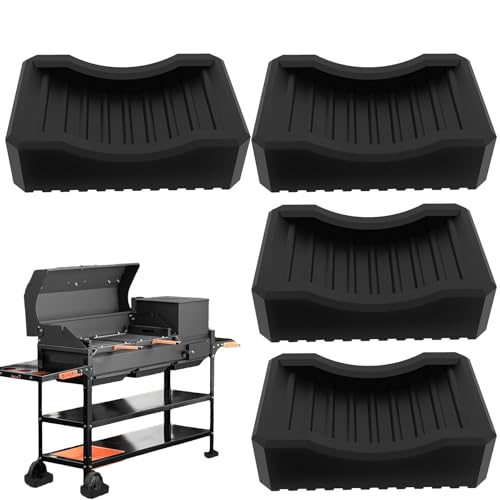 Cuelas de nivelación para la Parrilla: pies sin Deslizamiento, niveladores de Parrilla, Almohadillas de Goma | Kit 4X de cuñas para Soporte de Plancha, Accesorios duraderos para Mantener el Equipo de