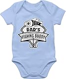 Baby Body Junge Mädchen - Sport & Bewegung Baby - Dad's Fishing Buddy - 3/6 Monate - Babyblau - Babybody Daddy - BZ10