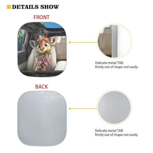Image of Car Front Windshield Sun Shade Giraffe Driving 2 PCS Windshield Cover Foldable Automotive Interior Accessories for Sun Protection Heat Reflector-Keep Your Vehicle Cool