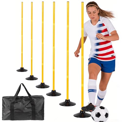 Desyeryamimi 5 FT Agility Training Poles for Soccer/Dog/Horse,Adjustable Football Basketball