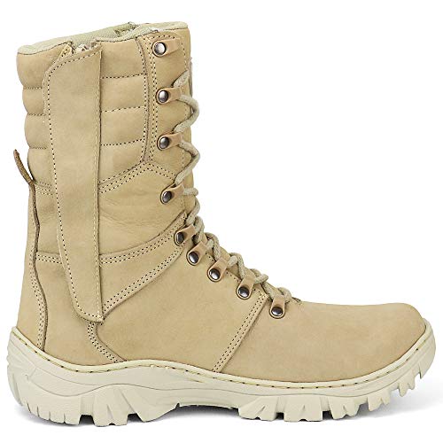 Bota Coturno Para Seguranças Policia Militar Cano Curto e Médio (41, AREIA-CANO-MÉDIO)