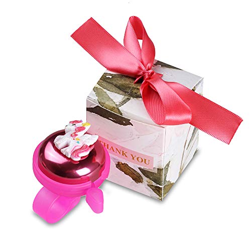 Mini-Factory Bike Bell for Girls, Bicycle Handlebar Cute Pink Unicorn Pattern Bike Safe Cycling Ring Horn - 3D Unicorn