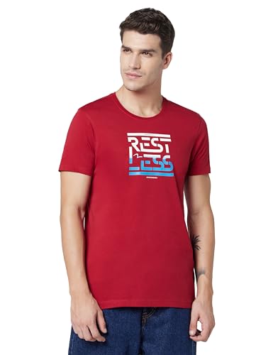 Image of Spykar Men's Slim Fit Round Neck Full Sleeve Printed Casual T-Shirt