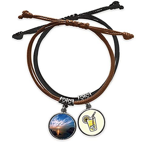 Bracelet corde Le lac Mountain tressé main en cuir de haute qualité