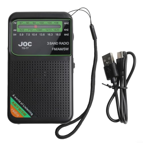 DAZZLEEX DAB Radio Portable, 1000MAh Rechargeable Battery, AM/FM/SW Radio Full Band Full Channel Mini Radio Automatic Station Search