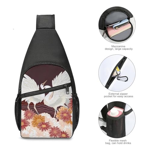 Mochila de Pecho Tipo Sling Oxford Blanca miniatura 5