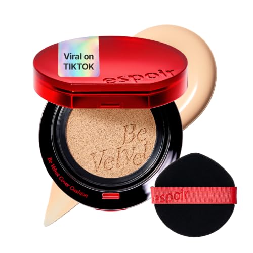 Image of ESPOIR Be Velvet Cushion Foundation #21 Ivory | Quick and Easy Coverage with Long-lasting Color by Zero Oxidation, Velvety Smooth Finish & Lightweight Formula, Vegan, Korean Makeup, 0.46 oz
