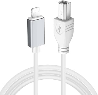 USB Type B to Midi Cable, 1.5M USB OTG Cable, Compatible with iPhone, iOS Devices, Midi Controller, Electronic Musical Instrument, Midi Keyboard, Audio Interface, USB Microphone