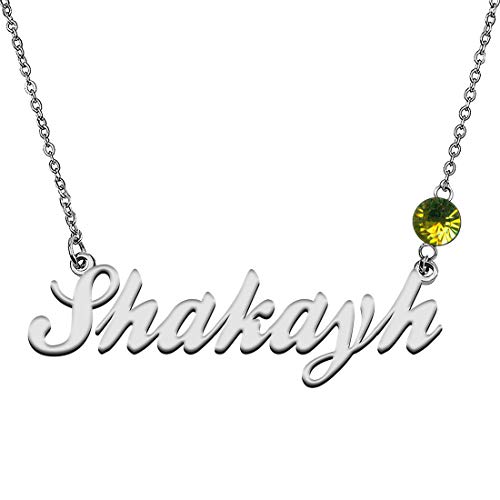 GR859C Personalized Charm Name Necklace with Birthstone for Best Friends Shakayh