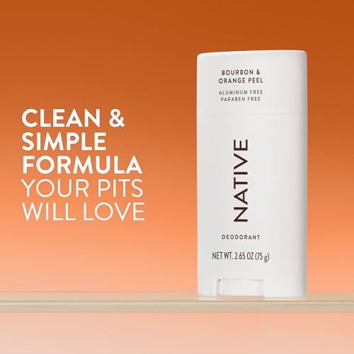 Image of Native Deodorant Contains Naturally Derived Ingredients, 72 Hour Odor Control, Deodorant for Women and Men, Aluminum Free, Bourbon & Orange Peel, 2.65 Ounce (Pack of 12)