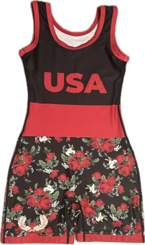Athena Wrestling - Red Rose Womens/Girls Singlet