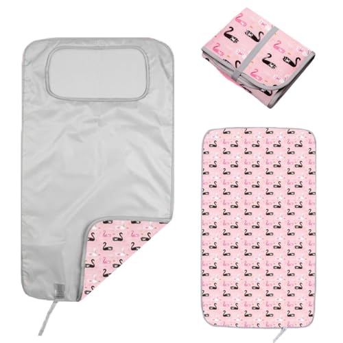 Hamur Home Cambiador Bebé Pañales Portátil Impermeable 40 X 70 Cm Reutilizable Lavable A Máquina para Niños y Niñas (Swan)