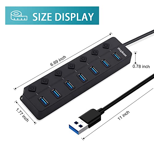 Image of zitronix PC Multiport Adapter with 7 USB Ports High Speed 3.0 USB Hub for Laptop