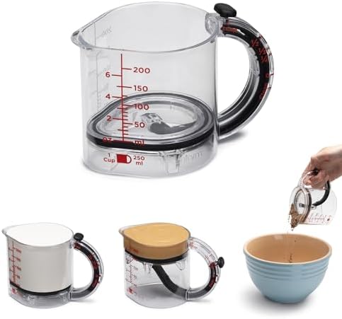 Dreamfarm Upcup All-in-1 Adjustable Measuring Cup, Metric & Imperial Measurements up to 1 Cup - Black/Clear - Thumbnail 3