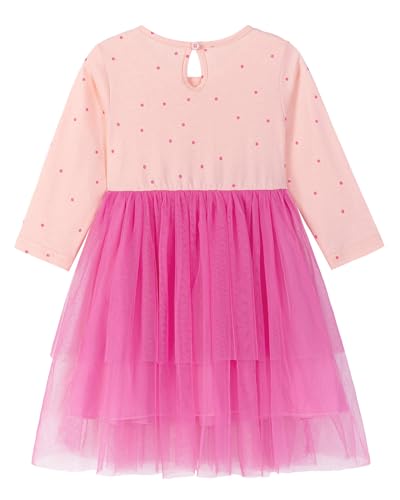 Toddler Girls' Long Sleeve Tutu Party Dress with Tulle Skirt for 2-7 Years Xmas Gift2
