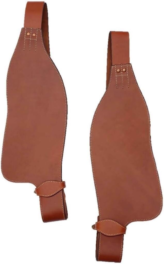EQUIEMPRESS Horse Western Leather Fender Replacement Saddle Fender Pair Set for Roping Trail Barrel Pleasure Saddles with Belvin Buckles A2