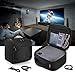 CURMIO Projector Case, Mini Projector Carrying Bag Compatible for DR.J Professional and QKK Mini Projector, Black