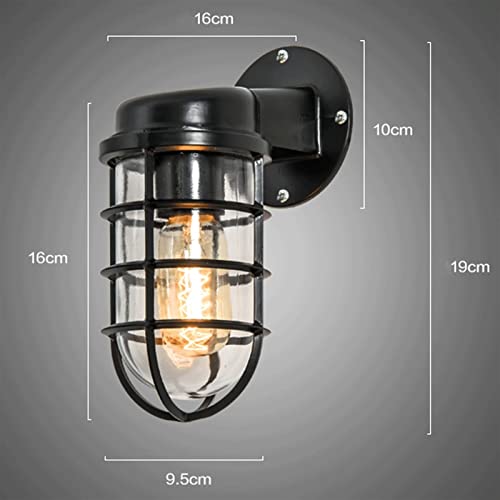 Outdoor Wall Light Fixtures Outdoor Wall Lantern Fixture Bronze Caged Wall Light Waterproof Sconce Clear Glass Wall Lamp For Exterior House Porch Patio Deck Barn E27 (Color : White) #TOP6