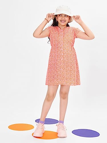 Image of BONKIDS Girl's Cotton Asymmetrical Knee-Length Dresses