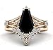 1.5 CT Vintage Coffin Shpaed Black Onyx Engagement Ring Set 14k Gold Black Onyx Antique Wedding Ring Set Art Deco Black Gemstone Bridal Ring Set For Women Proposal/Anniversary/Promise Ring Set (9)