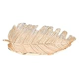 SOIMISS Bandeja para Joyas Dorada en Forma de Hoja de Aleación de Zinc, Ligera...