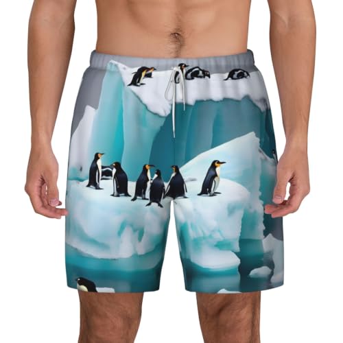 Short de bain pour homme anti irritation léger motif pingouins