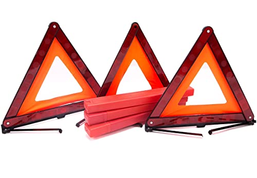 Fasmov 3 Pack Triangle Warning Frame Triangle Emergency Warning Triangle Reflector Safety Triangle Kit, Emergency Triangle For Vehicles, Car Road Reflective Kit #TOP22