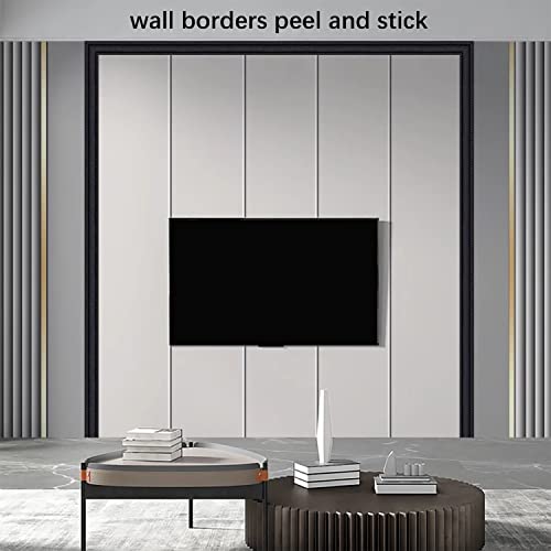 Yutianli Crown Molding Peel And Stick Wallpaper Border Flexible Wall Base Moulding Trim Self Adhesive Vinyl Baseboard Black Foam Wall Molding 3D Mirror Border (2Pcs-178, Black) #TOP2