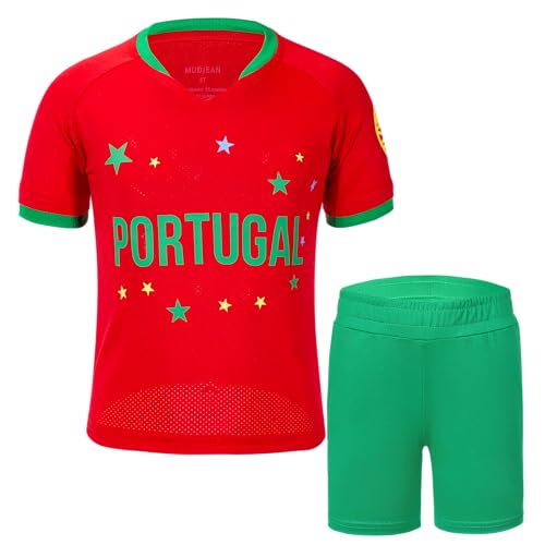 Image of Unisex Kids Soccer Jersey and Shorts Kit 2-Piece Set Boys Girls Football Outfits for Little Athlete 2-14 Years