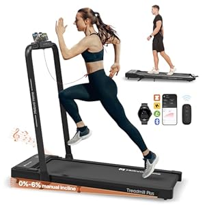 Mobvoi Home Treadmill Plus 3 in 1 Folding Treadmill Walking Pad 2.5HP Compact Under Desk Running Walking Machine for Home Office Remote Control LED Display Speaker Large Running Area 120kg 12KMH
