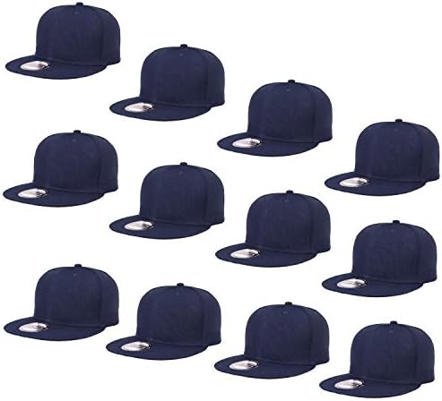 Falari atacado pacote com 12 bonés snapback estilo hip hop aba reta cor  sólida tamanho ajustável, 12-pack Assorted #1, One Size | Amazon.com.br