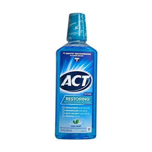 ACTRestoring Anticavity Fluoride Mouthwash Cool Mint 18 oz (Pack of 2)