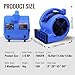 BEYOND BREEZE Air Mover Blower Fan, 700 CFM High Velocity Industrial Fan with 3 Speeds, Reset and Circuit Breaker, Powerful with 2 AC Outlets, 10 Ft Cord, Commercial Garage Floor Carpet Dryer