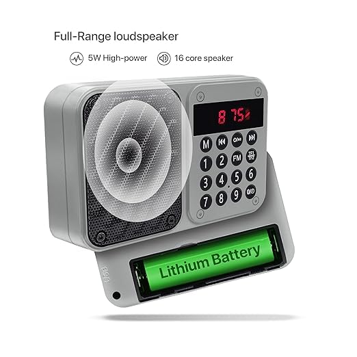 Image of M7 Pocket Blast FM Radio with Bluetooth Speaker with Powerful Sound, 6w-12 Hours (Tupe C Charging) and Number Pad (AUX, SD Card, USB Input (AUX, SD Card, USB Input) (M-7 Grey)