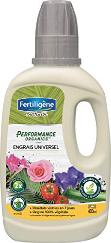 FERTILIGENE NATUREN POEUN4 - Engrais Liquide Performance Organics Universel UAB 400 ml -Résultats dès 1 semaine -Plantes ornementales et potagères -Origine 100% végétale - Pour 57 L de solution diluée