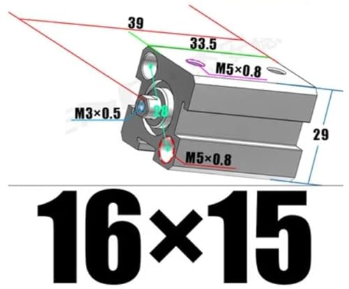 Vérin pneumatique compact SDA 16mm double effet avec aimant intégré - 3