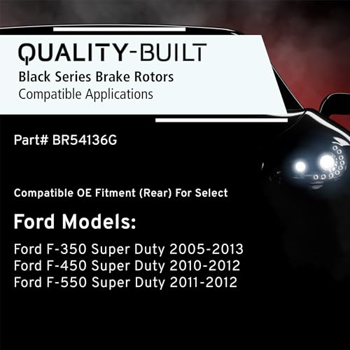 QUALITY-BUILT Rear Brake Rotor, Black Series BR54136G, Compatible with 2005-2013 Ford (F-350 Super Duty,F-450 Super Duty,F-550 Super Duty) by Quality-Built - Used condition - Image 3