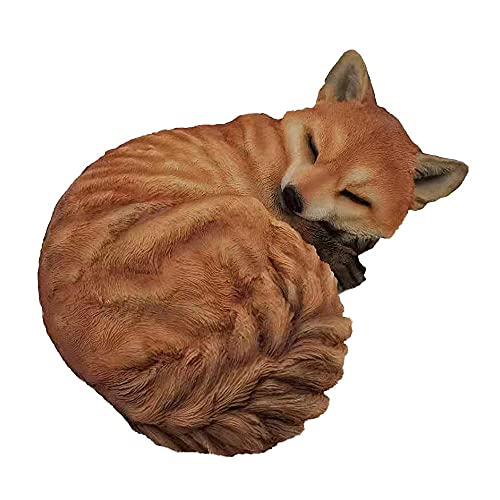 G&H Decor FOX003 Dekofigur schlafender Fuchs, Polyresin, handgefertigt, mit aufwendigen Details, für den Innen- und Außenbereich geeignet, frostbeständig Cover
