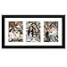 Golden State Art, 9x18 Black Photo Wood Collage Frame with Mat displays (3) 5"x7" Pictures with Real Glass