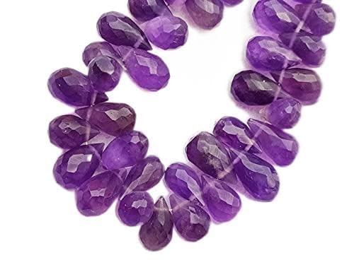Améthyste africaine perles de 9-12mm en fil de 8 pouces pour fabrication de bijoux artisanaux